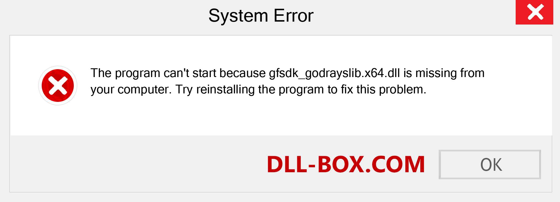  gfsdk_godrayslib.x64.dll file is missing?. Download for Windows 7, 8, 10 - Fix  gfsdk_godrayslib.x64 dll Missing Error on Windows, photos, images